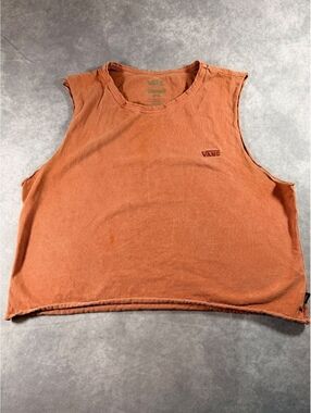 Vans Orange Sleeveless Crop Top Tank
